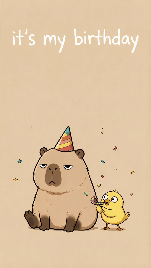 Meme: it's my birthday. The hat changes nothing.