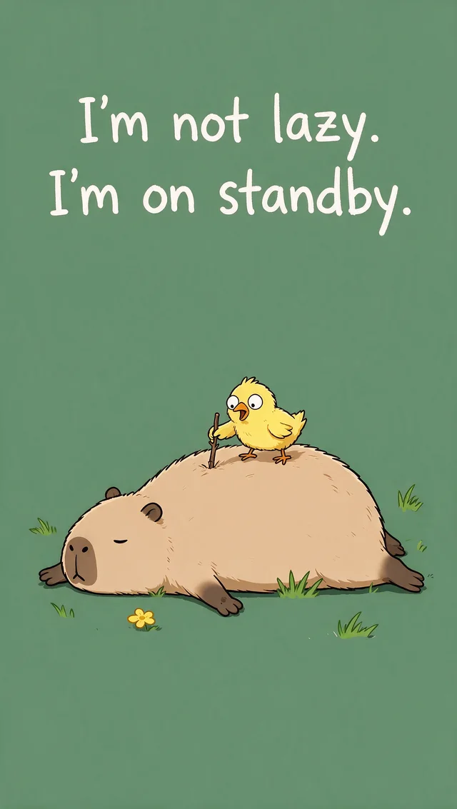 Meme: I'm not lazy. I'm on standby.